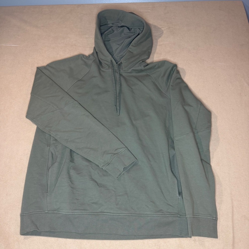 Lululemon City Sweat Pullover Hoodie Mens Large Green French Terry Sweatshirt